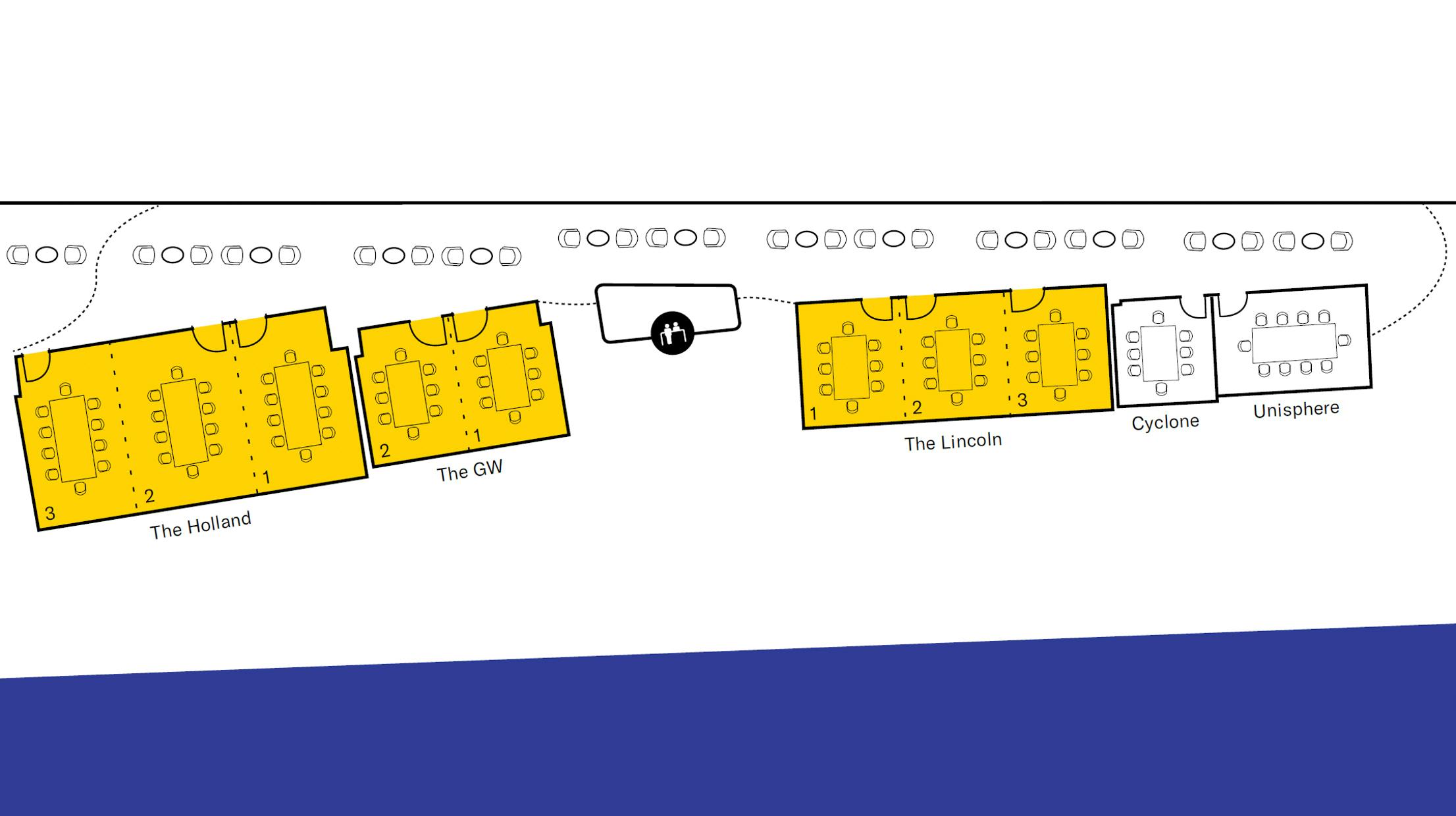 Business center at LaGuardia airport with NanaWall systems