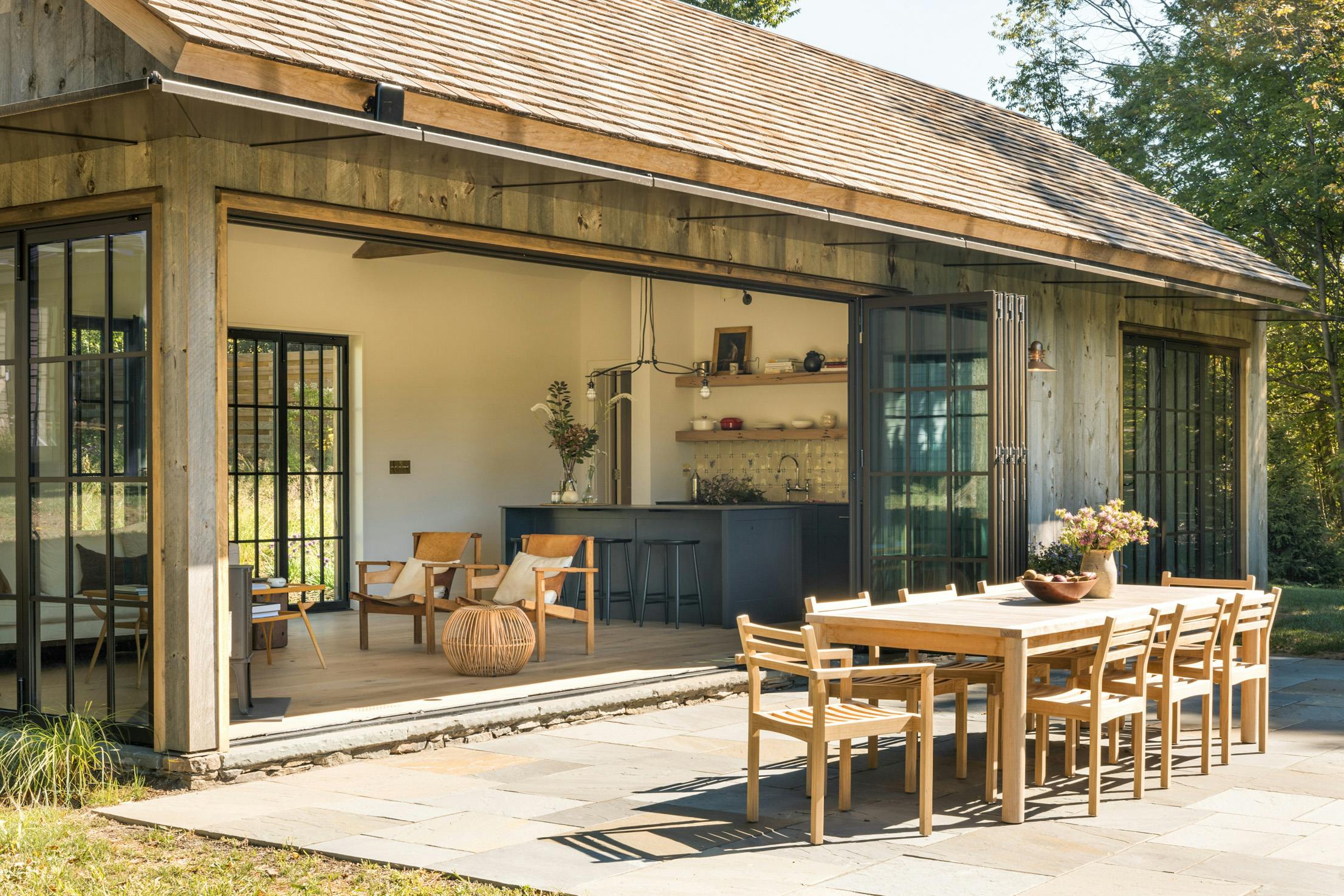 Aluminum Framed Steel Effect Folding Glass Doors