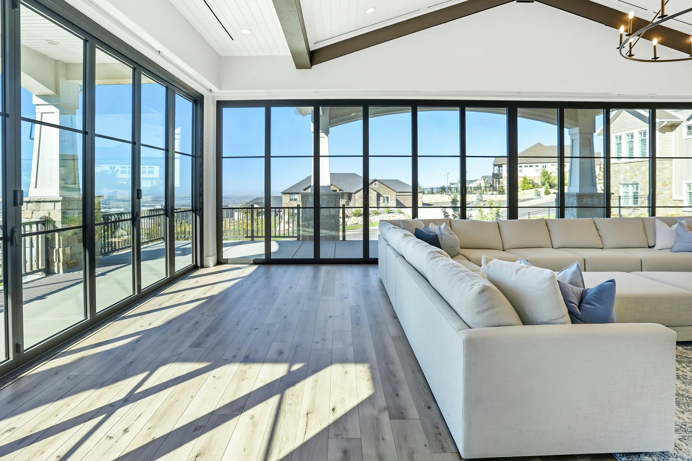 Steel Effect Folding Glass Doors