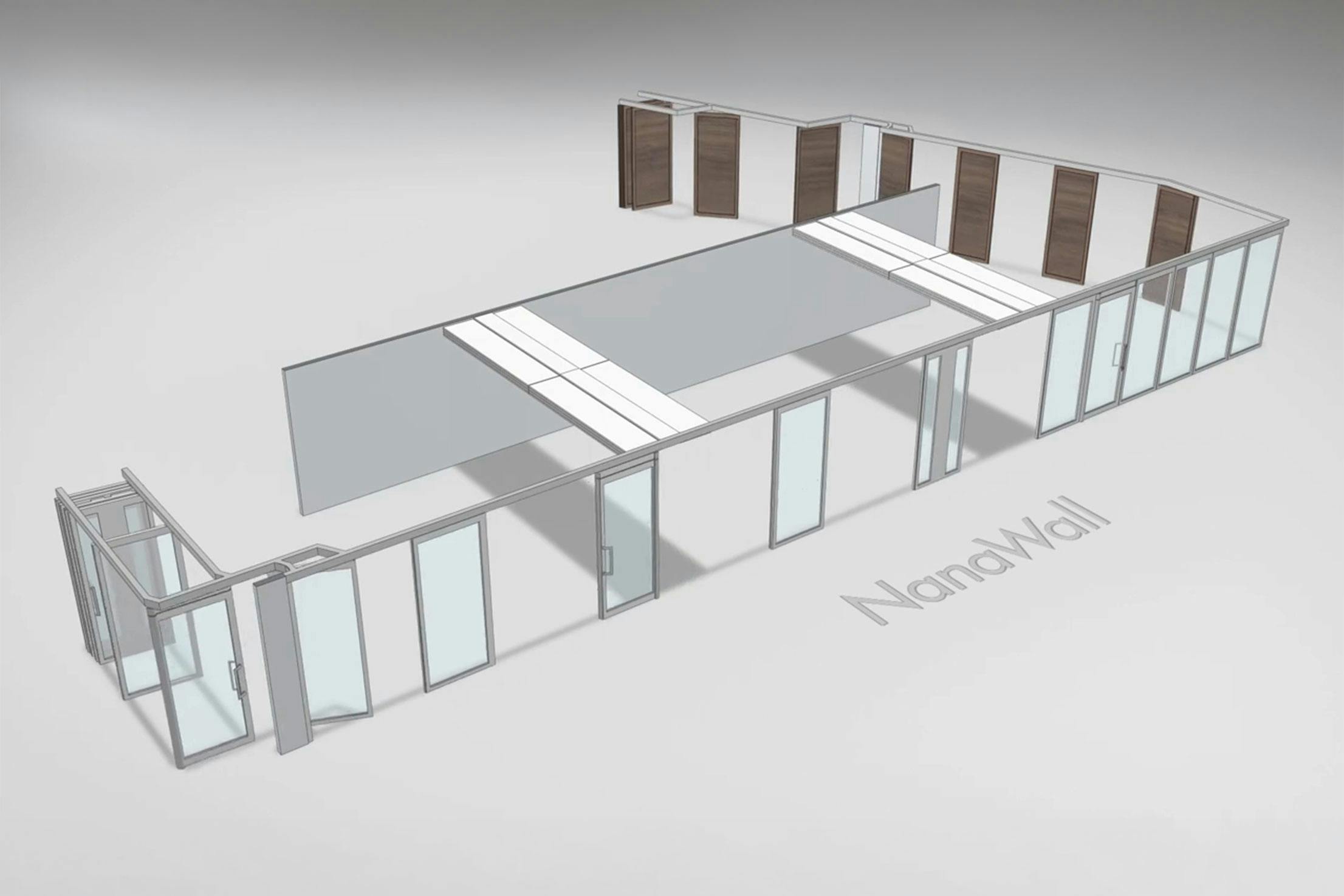 NanaWall With Vertical Lift Partitions