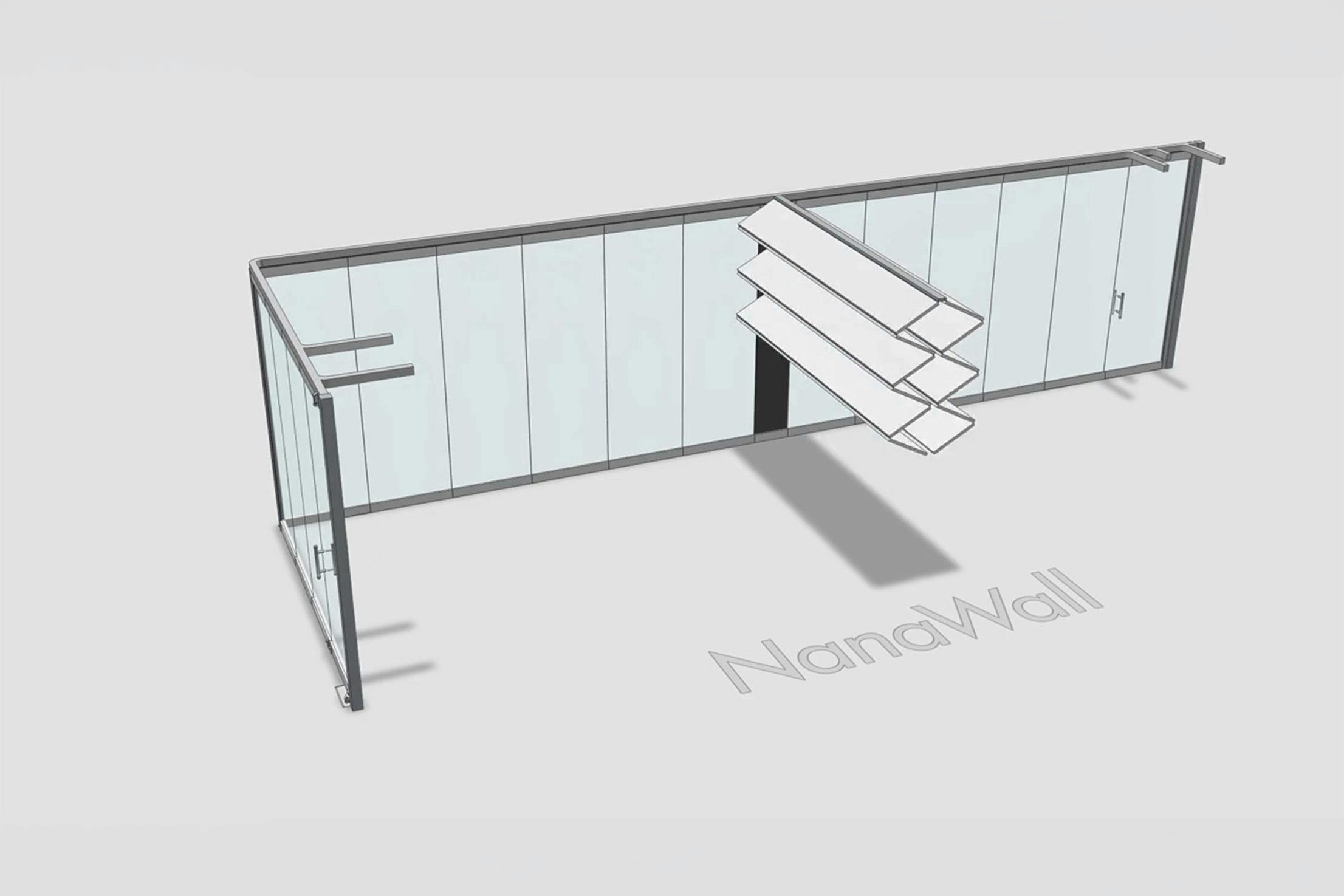 NanaWall with vertical lift partitions | Office application