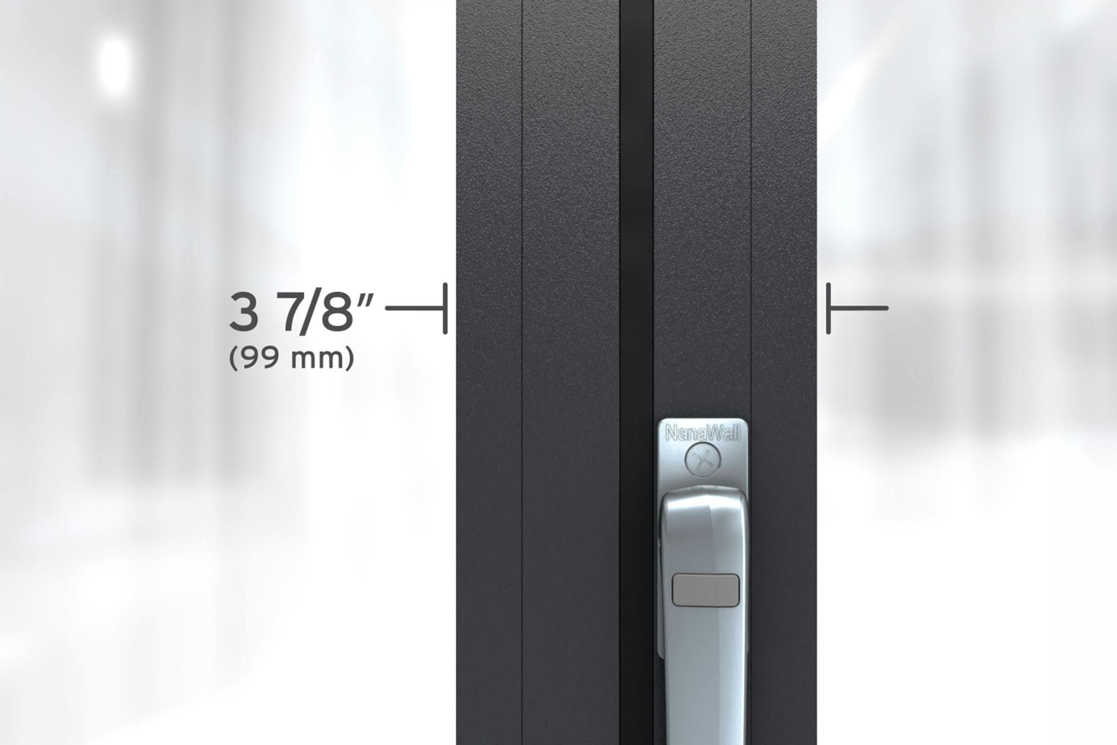 NanaWall NW Aluminum 640 folding glass wall system featuring a slim 3 7/8-inch (99 mm) aluminum panel profile