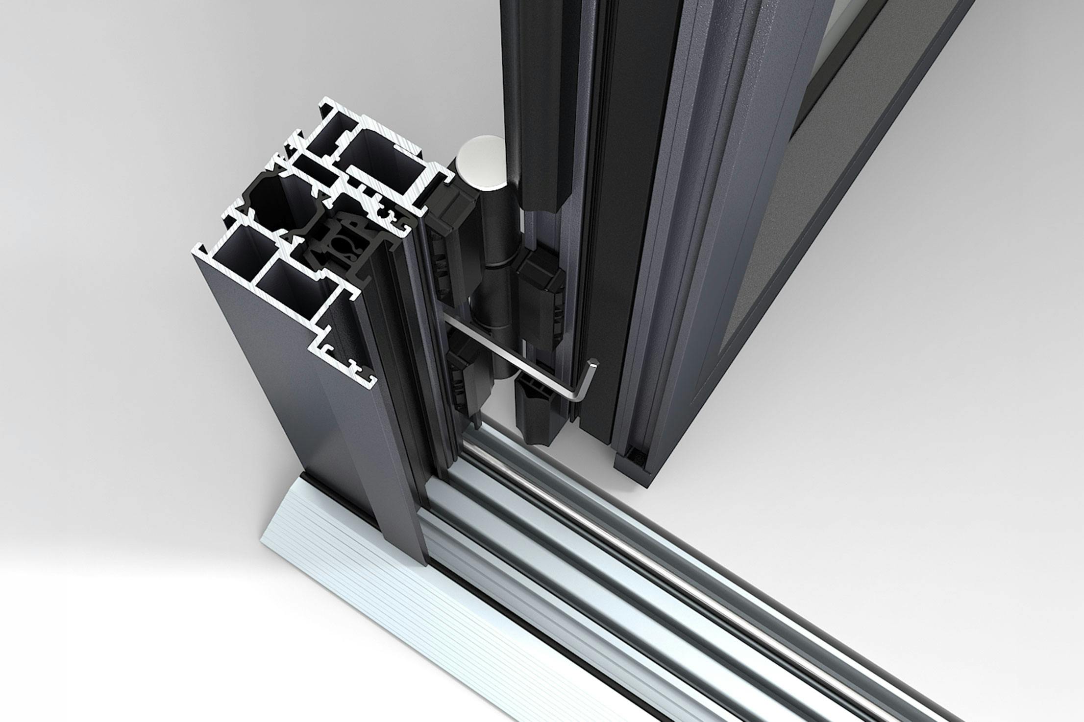 NanaWall NW Aluminum 640 adjustable jamb detail engineered for precise alignment, durability, and smooth panel operation