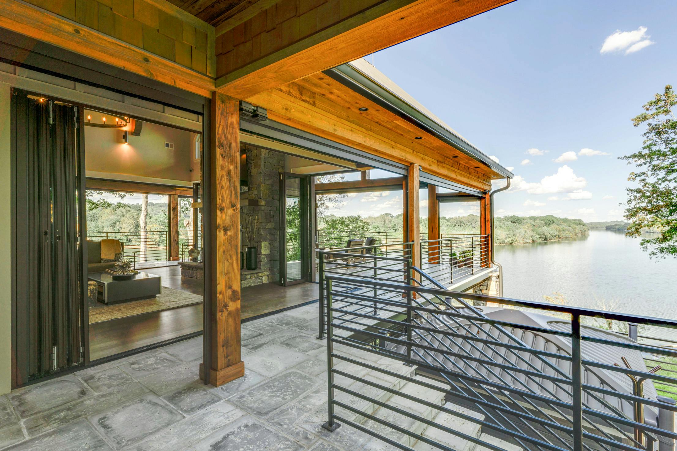 waterfront folding glass doors