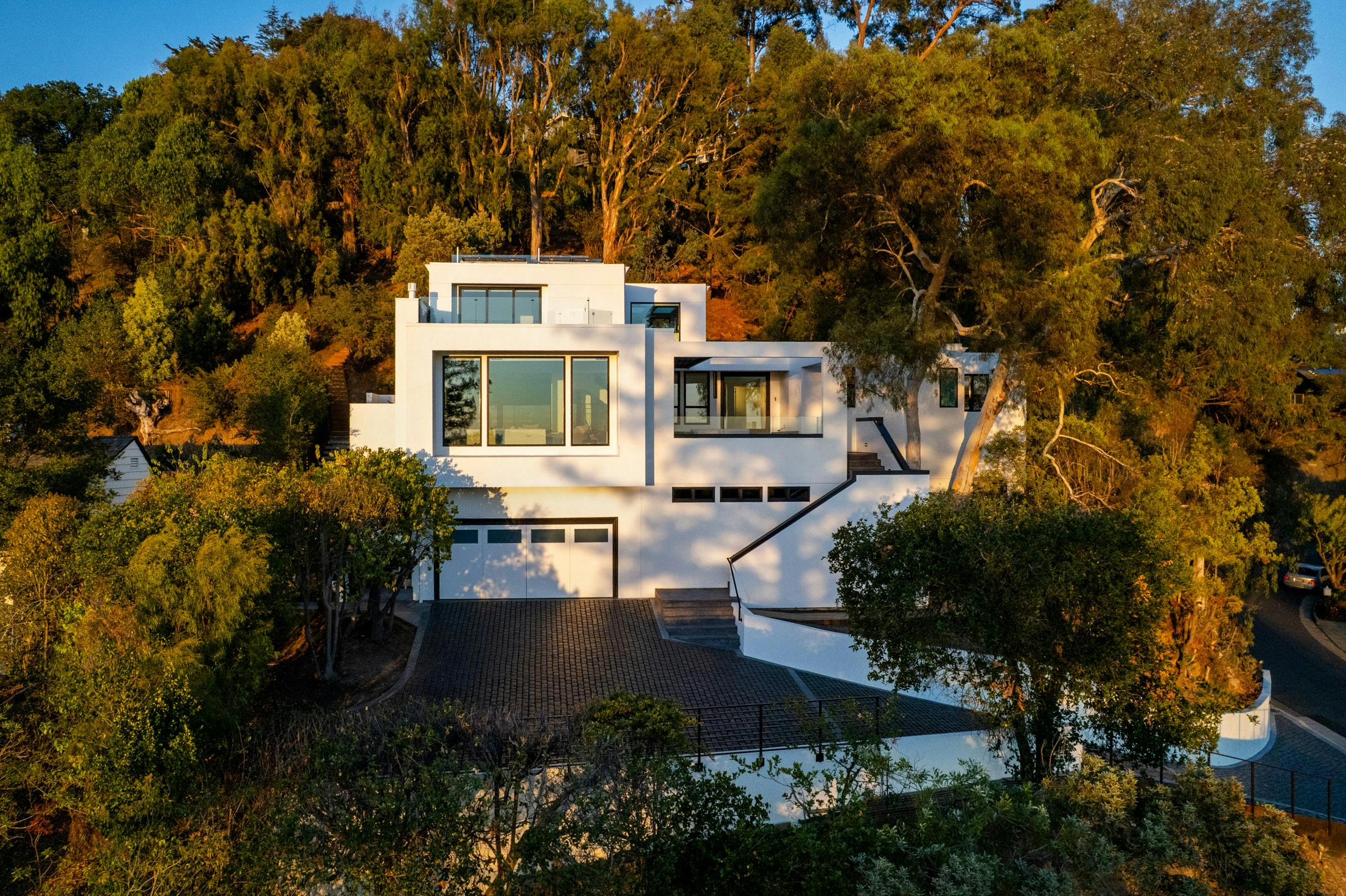 contemporary abode with retractable glass wall